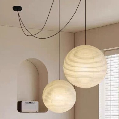 Round Ball Rice Paper Chandelier Simple Tea Room B&B Restaurant Bedroom Paper Art Lantern Wabi-Sabi Style Japanese Rice Paper Chandelier Round Ball Rice Paper Chandelier Simple Tea Room B&B Restaurant Bedroom Paper Art Lantern Wabi-Sabi Style Japanese Rice Paper Chandelier