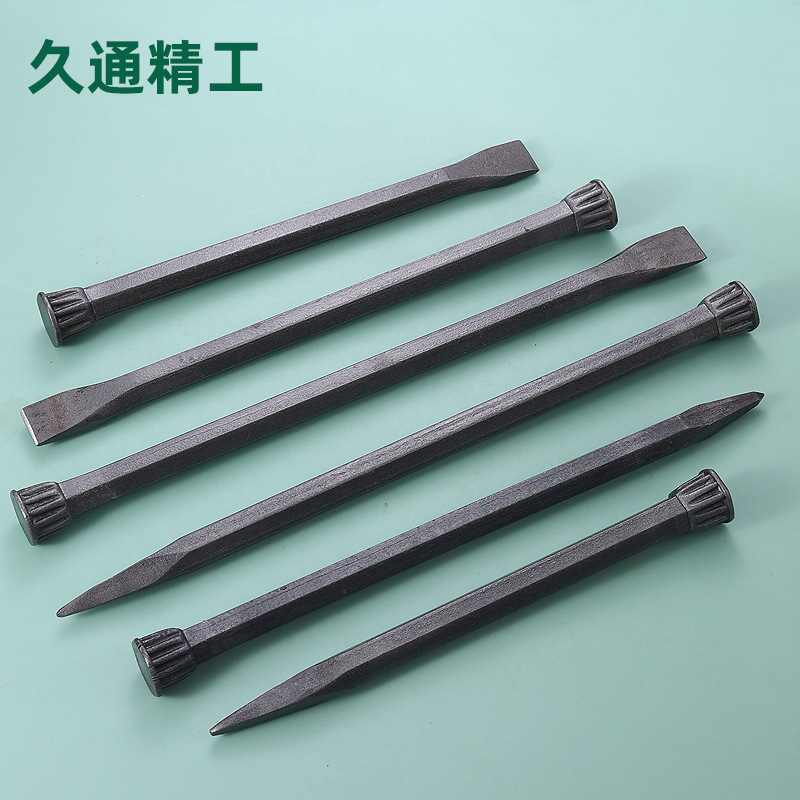 Fábrica al por mayor de herramientas de construcción de gran cabeza de la cúpula del cincel de punta plana de Arena verde Cincel de piedra del muelle