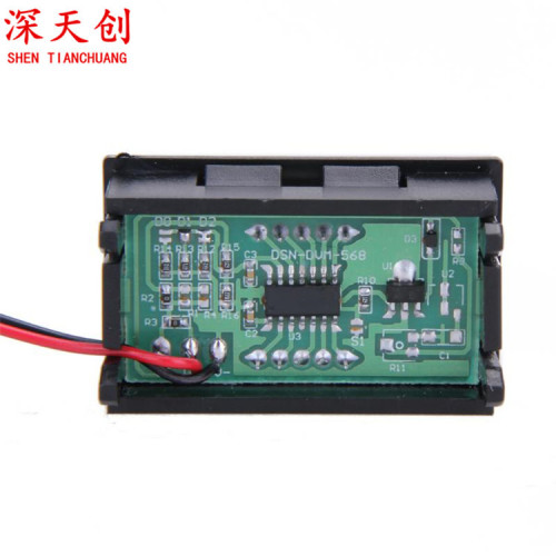 0.56-inch DC voltmeter with three wires, 0-100V digital display voltage battery electric vehicle voltmeter