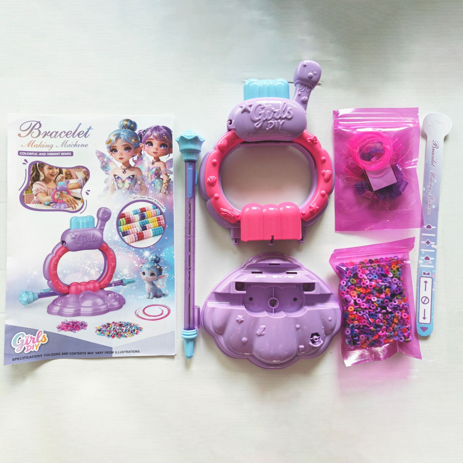 Nuevos productos transfronterizos DIY cuentas pulsera pulsera niños tejedor chicas vestidos juego de juguetes de puzzle caja de regalo