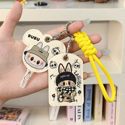 Electric vehicle key cover shell | for Girls, Remote Control Protection - double-card-holder-key-rope-scarf-cloth
