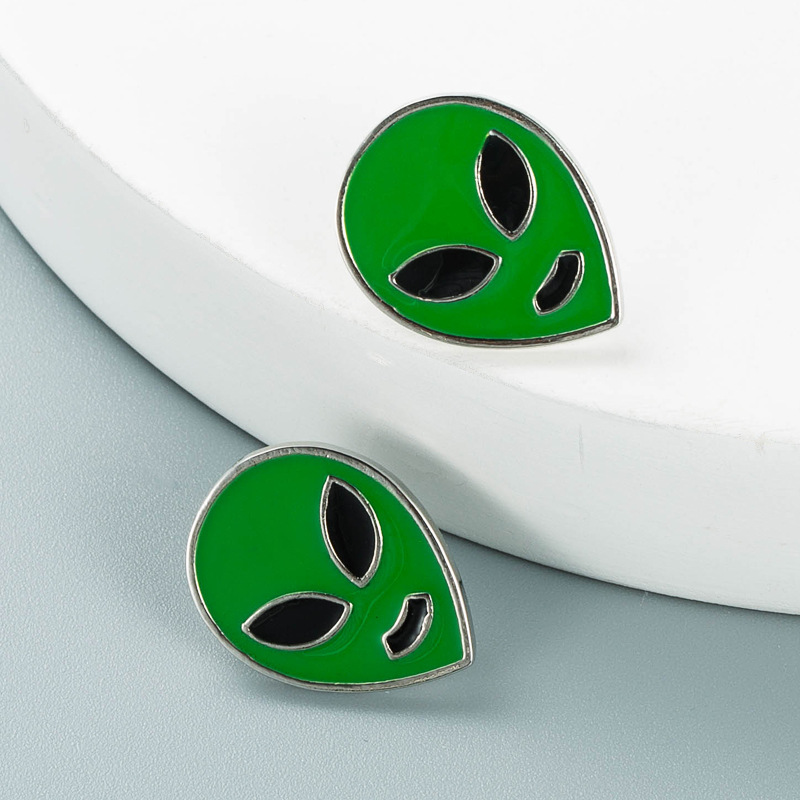 Dripping Oil Alien Shape Earrings Ring Set Wholesale Nihaojewelry Nihaojewelry display picture 6