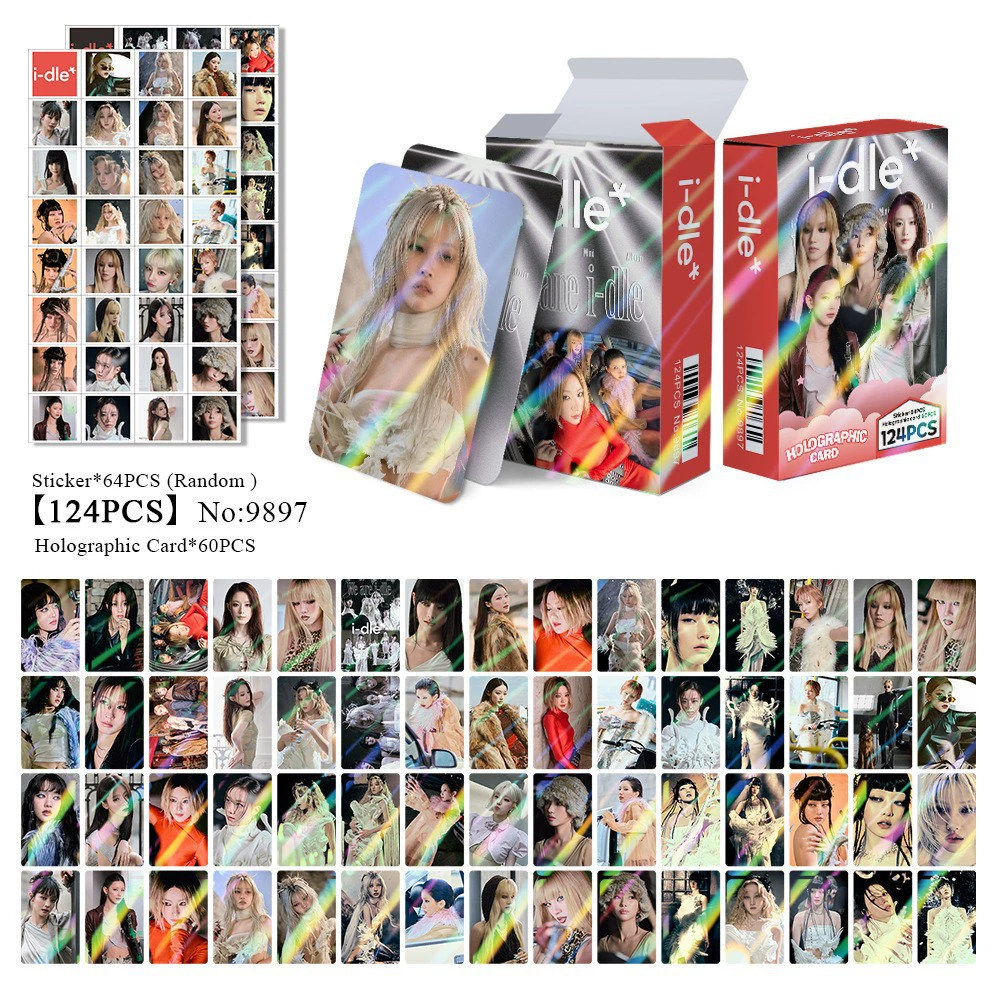 New Model Exclusively for Foreign Trade: 124 Holographic Cards, Total Chain Gidle Str Bptwice Celebrity Merchandise Lomo Small Cards
