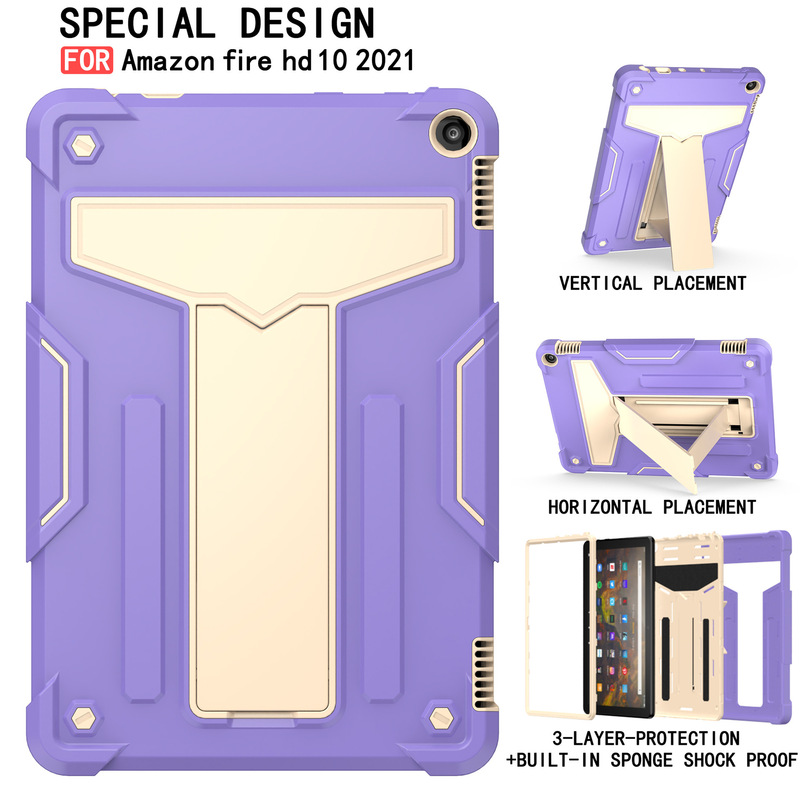 Applicable to new Amazon Fire HD 10 2021 tablet computer protective case bracket drop-resistant shell T-type shell