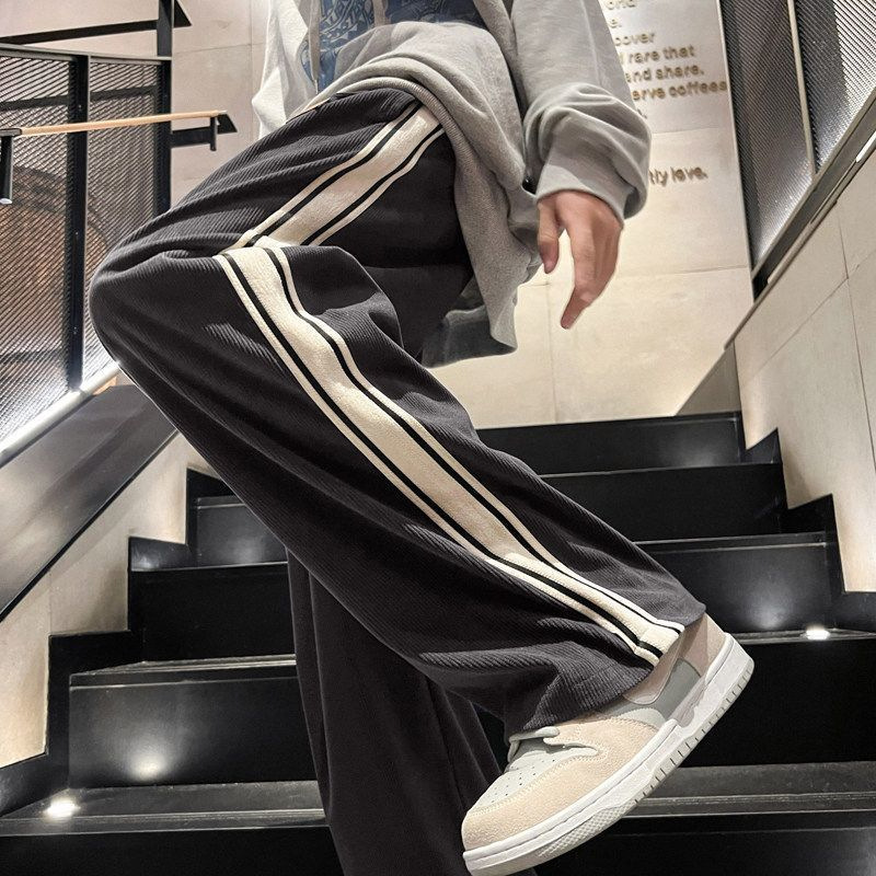 2026 Men's Corduroy Pants, New Autumn/Winter Style, Hong Kong Fashion Trend, Versatile Straight-Leg Elastic Waist Sports Casual Trousers 2026 Men's Corduroy Pants, New Autumn/Winter Style, Hong Kong Fashion Trend, Versatile Straight-Leg Elastic Waist Sports Casual Trousers