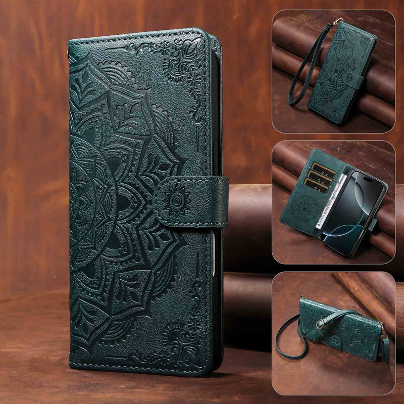 Suitable for Google 10A Flip Cover Case, 9Proxl Crossbody Leather Case, Pixel7 Embossed Mandala Flower 8 Phone Case Suitable for Google 10A Flip Cover Case, 9Proxl Crossbody Leather Case, Pixel7 Embossed Mandala Flower 8 Phone Case