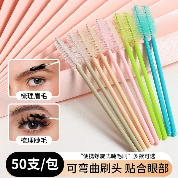 Popular Eyelash Extension Brushes, Eyelash Combs, Macaron-Style, Various Colors, Mini Portable Eyelash Brushes