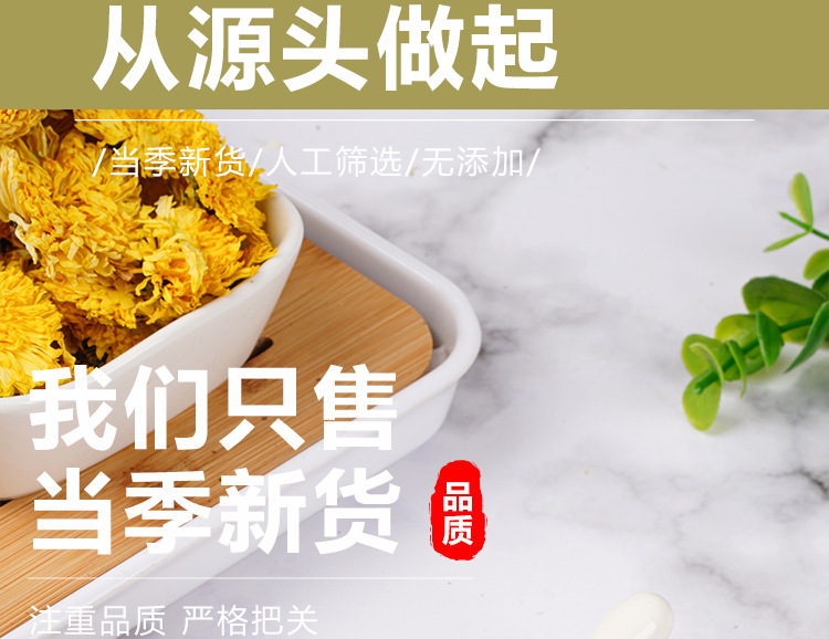 Wuyuan Imperial Chrysanthemum (Chrysanthemum morifolium) — Dried Golden Chrysanthemum Tea, 20g Jar specifications