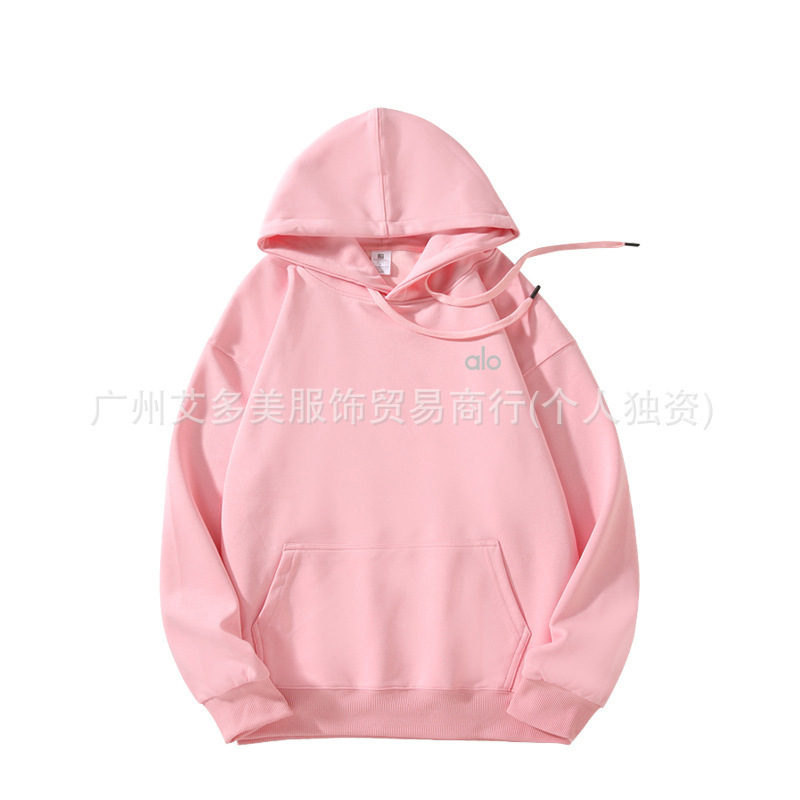 alo跨境秋冬运动连帽卫衣印花LOGO标宽松男女同款保暖卫衣套装|undefined