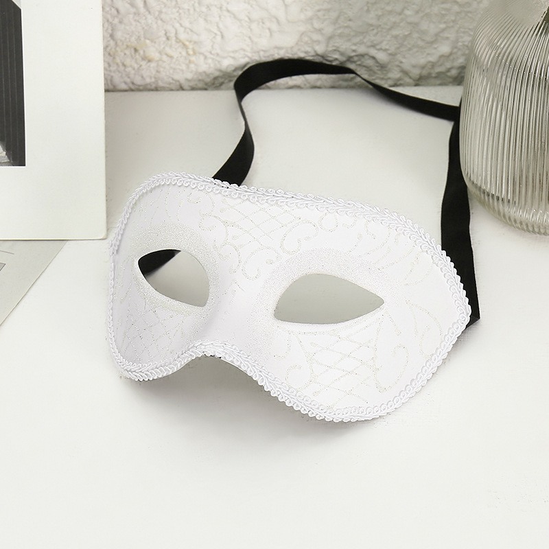 Accesorios de Halloween Ball Adultos Media cara máscara negra Blanca máscara de ojos gruesa para hombres y mujeres artículos de Navidad retro