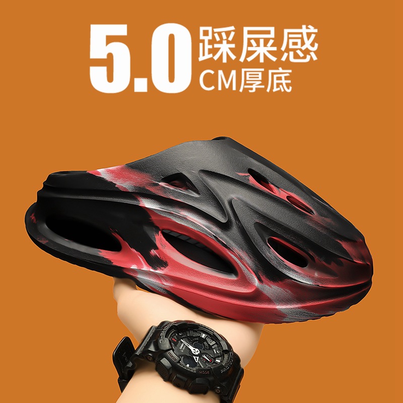 Camuflaje EVA zapatos con agujeros para hombres verano nuevo estilo exterior graffiti suela gruesa pisando mierda zapatos de playa transpirables