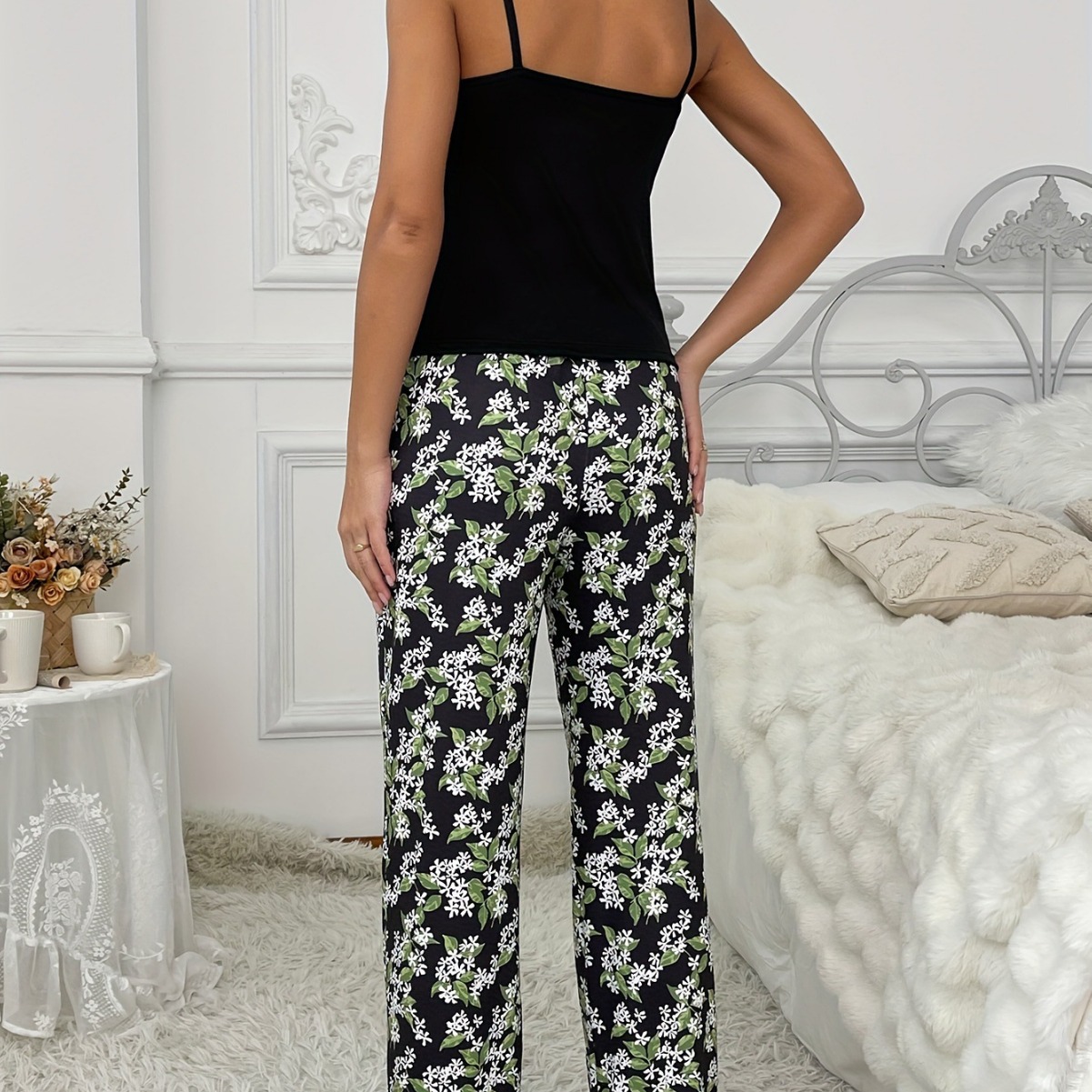 Impresión de verano transfronteriza sexy casual cómodo tirantes pantalones trajes de servicio a domicilio moda Europa y América Amazon al por mayor