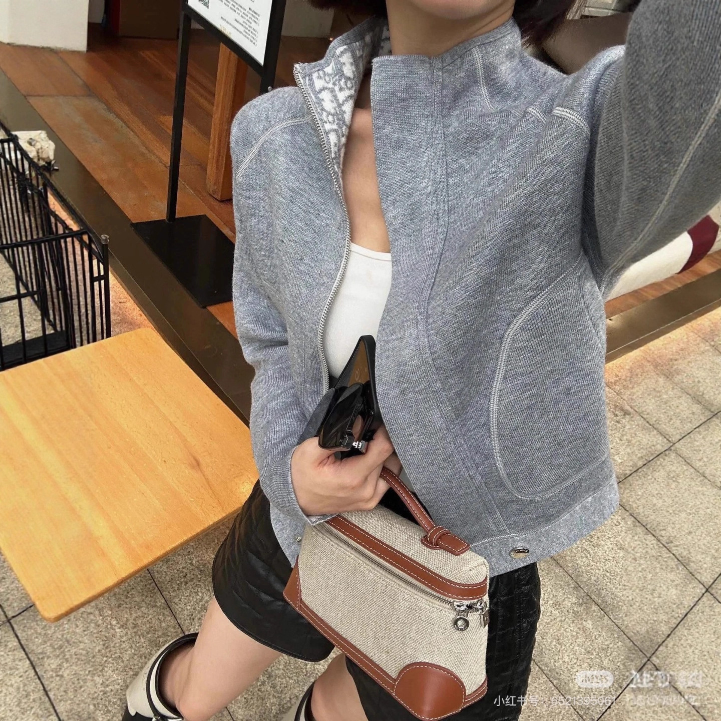 High Version 2023 Autumn and Winter New Style Reversible Casual Elegant Half Turtleneck Zipper Cardigan Jacket