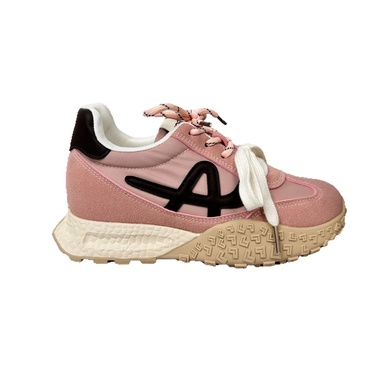 A9910 American Forrest Gump Zapatos casuales de nuevo estilo, cordones de dos colores, suela gruesa transparente y versátil, cordones, zapatos de mujer de moda ligera