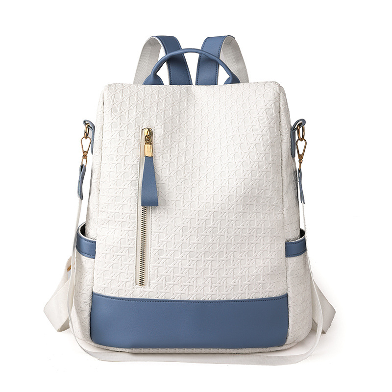 2023 verano nuevo estilo versión coreana de la mochila antirrobo de nailon para mujer moda contraste color multifuncional mochila de viaje al aire libre