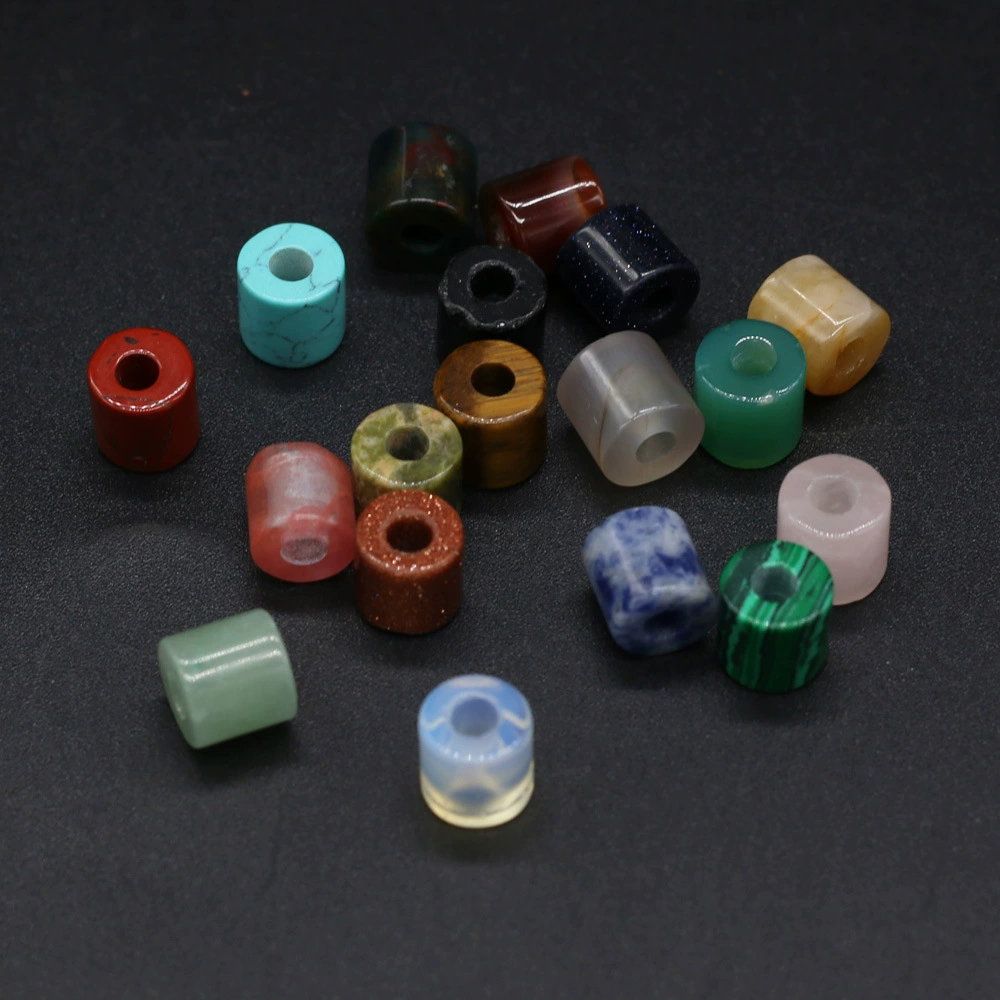 Цилиндрический кулон из полудрагоценного камня из натурального камня, аксессуары для ювелирных изделий своими руками, ИЗГОТОВЛЕНИЕ полуфабрикатов ручной работы, изготовление ожерелий оптом