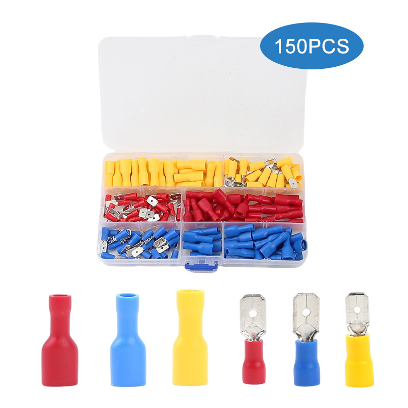 厂家直销盒装端子连接器接线柱150pcs冷压快速接线耳端子套装
