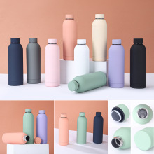 跨境橡胶漆美式小口水杯304不锈钢保温杯户外便携运动水杯批发