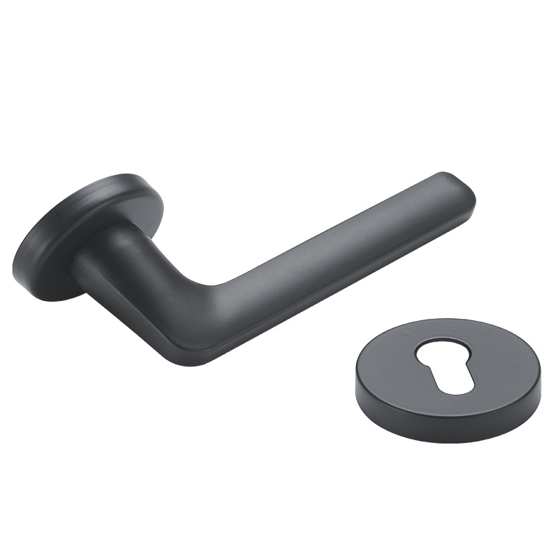 Cerradura de la puerta del dormitorio, cerradura de la puerta de madera sólida, cerradura universal, mango de puerta interior negro silencioso