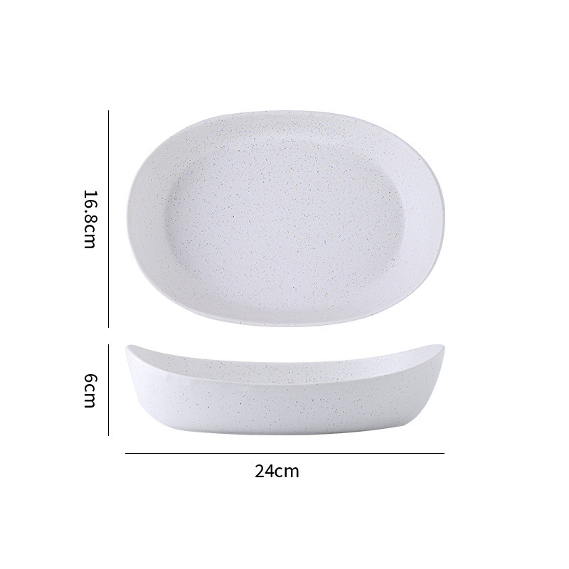 Plato de cerámica simple punto azul punto blanco conjunto de platos de platos de comedor occidental platos de cerámica de hotel con puntos