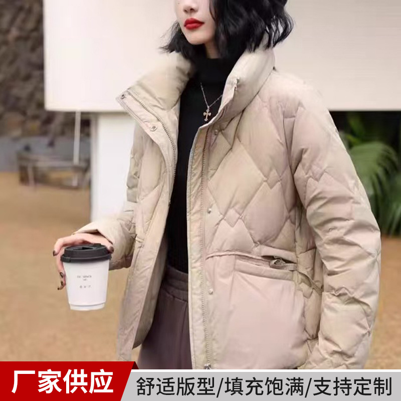 羽绒棉服女2025冬季小个子棉衣立领短款小棉袄加厚外套女款防寒