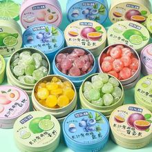 悠乐嗨果汁薄荷糖多口味铁盒装糖果喜糖清新爽口糖接吻糖休闲零食
