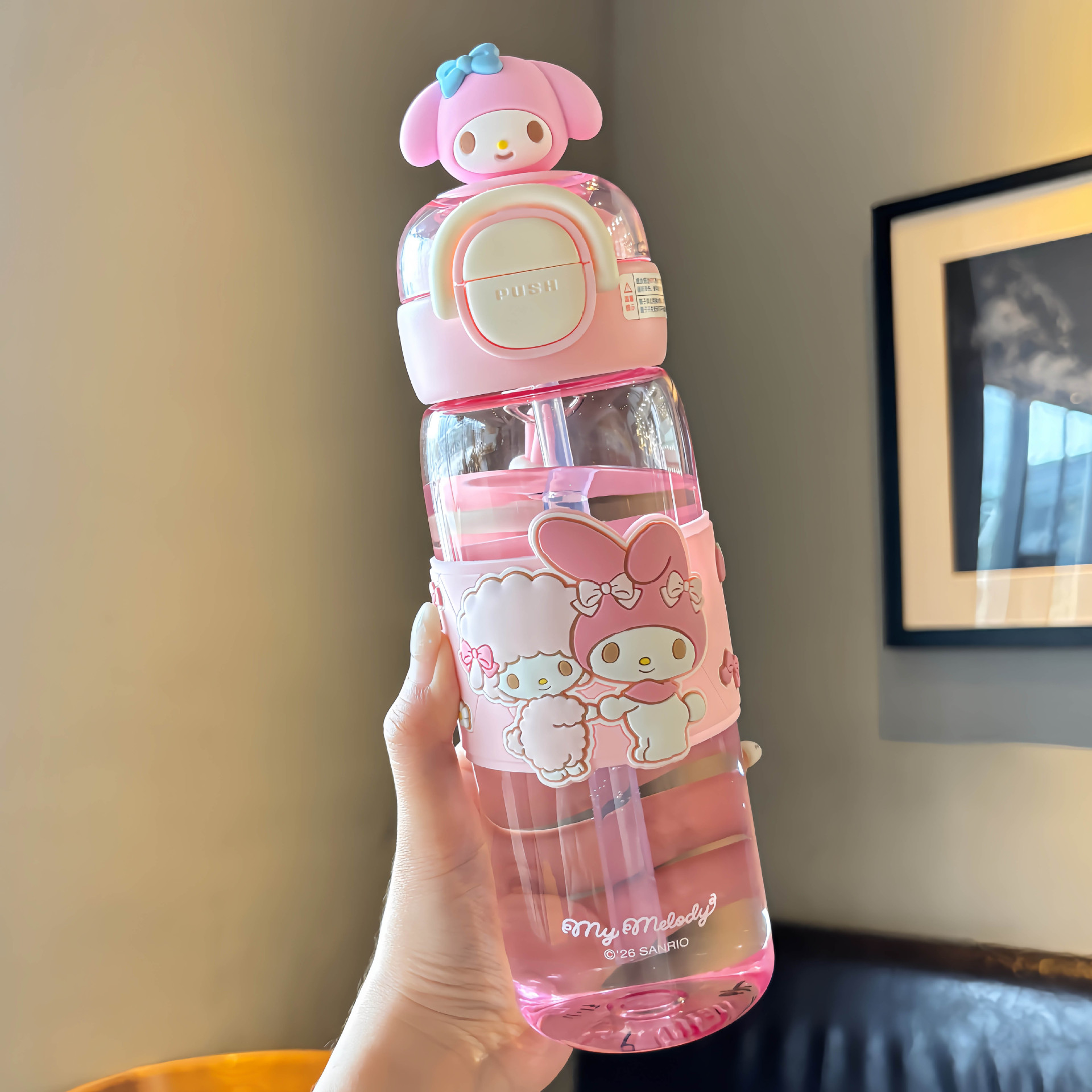 Sanliogou tazas de agua para niños resistentes a altas temperaturas, tazas de paja anticaídas, tazas de plástico lindas de gran capacidad, especialmente para estudiantes en la escuela