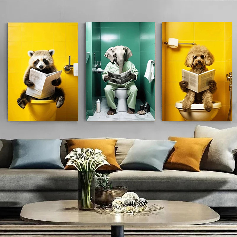 Nordic Animal Abstract Living Room Frameless Canvas Painting Modern Light Luxury Hallway Hanging Painting Home Decoration Inkjet Painting Core