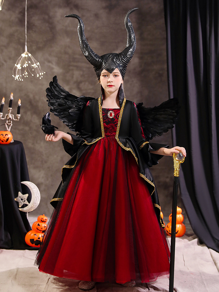 Boże Narodzenie Halloween Dziecięca Dziewczynka Cosplay Księżniczka Czarownica Występ Sukienka Wampir Odzież_voghion.com