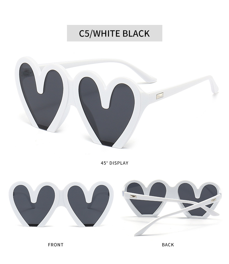 60g Weight Full Frame Glasses Structure Sunglasses Classification Hip-Hop Heart Shape PC UV400 Protection Special-Shaped Mirror Full Frame Women's Sunglasses