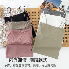 Oil painting girl beautiful back no underwire fine strap one-piece halterback bra with padded cups, outerwear for women, solid color