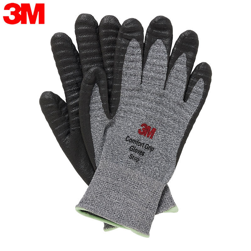 Guantes antideslizantes reforzados 3M Guantes de nailon de caucho de nitrilo antideslizantes resistentes al desgaste Guantes de trabajo de construcción al por mayor