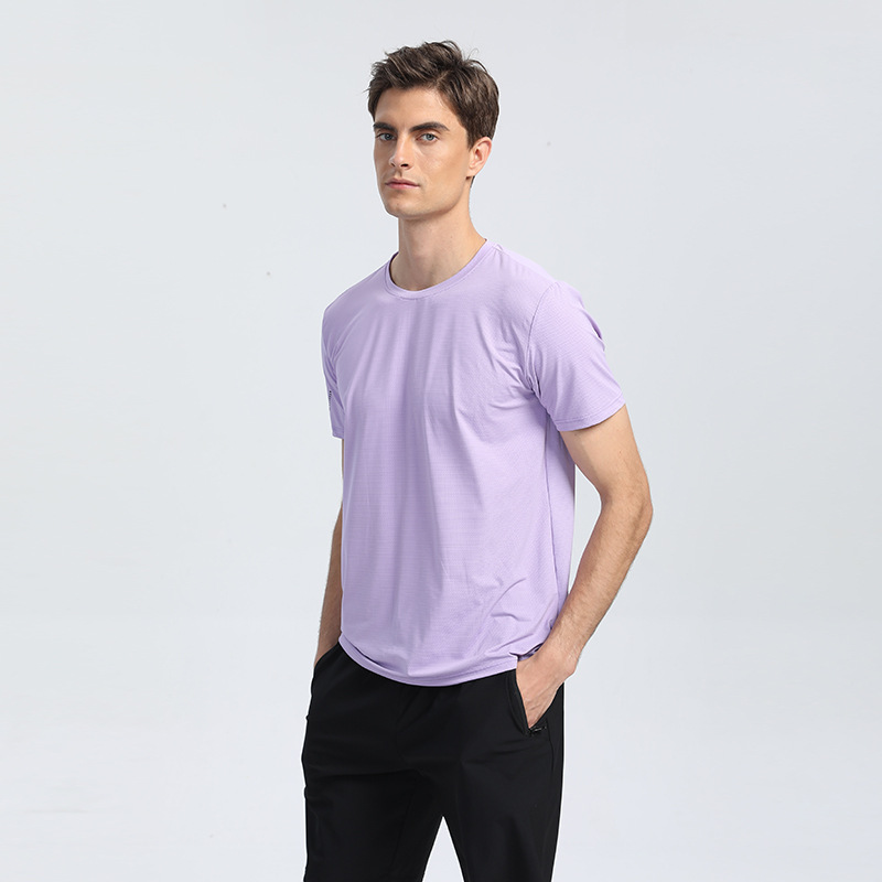 Aeróbicos grupales de primavera y verano para hombres y mujeres que ejecutan ropa de secado rápido ropa de entrenamiento más tamaño estiramiento transpirable casual Camiseta de manga corta A