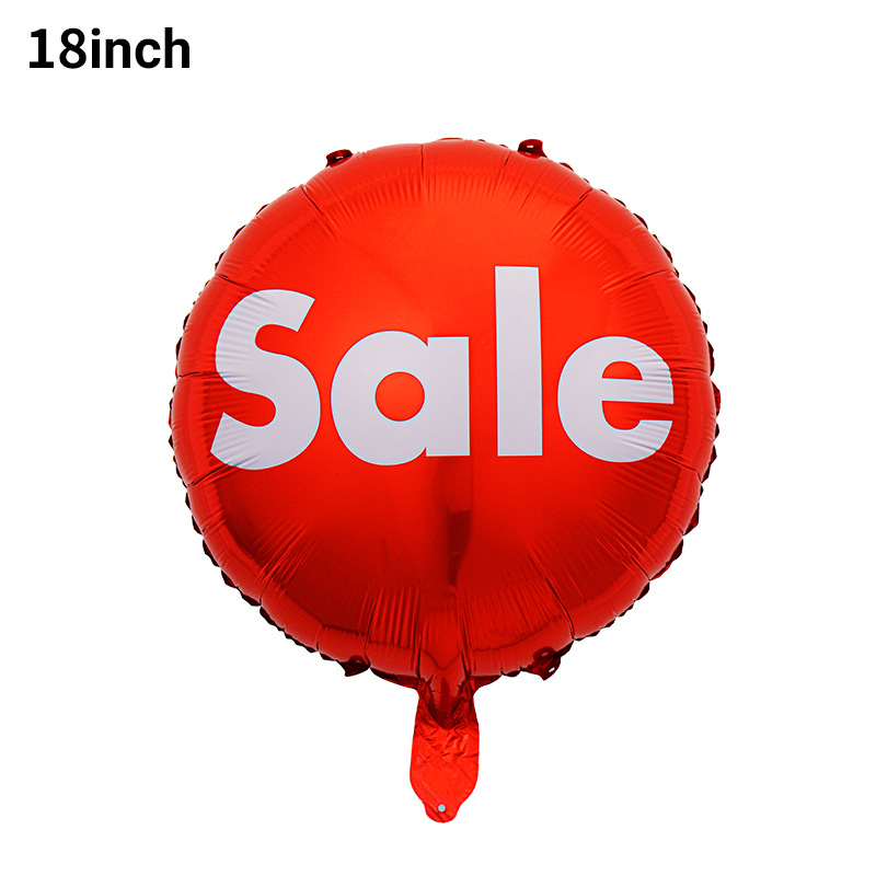 Globo de película de aluminio rojo SALE de 18 pulgadas Centro comercial Celebración del festival Descuento Decoración Promoción de productos Decoración de supermercado