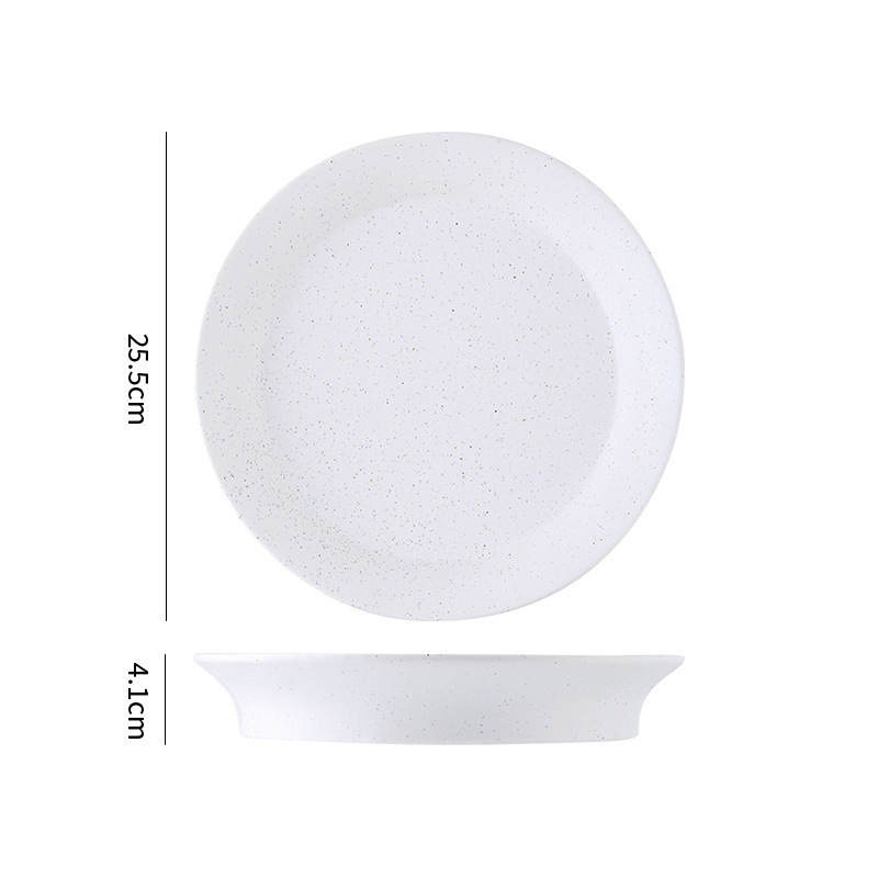 Plato de cerámica simple punto azul punto blanco conjunto de platos de platos de comedor occidental platos de cerámica de hotel con puntos