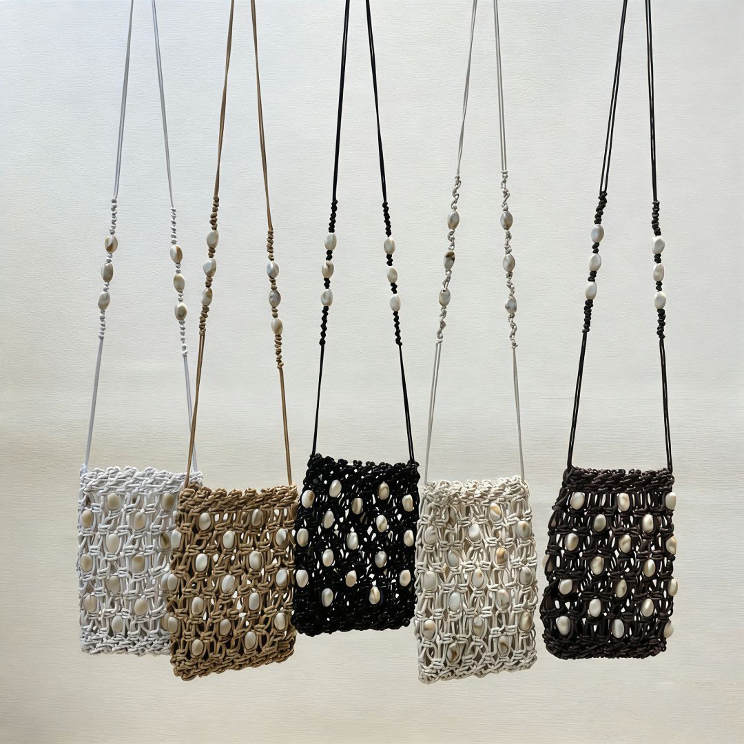 Summer New Bohemian Beaded Wax Rope Phone Bag Luxury Niche Crossbody Bag Versatile Vacation Shoulder Bag For Women