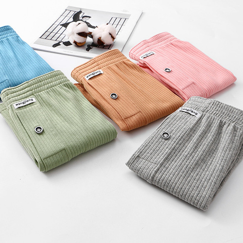 Men's underwear, ribbed arrow pants, stretch cotton underwear, breathable large size home pajamas, men's boxer shorts