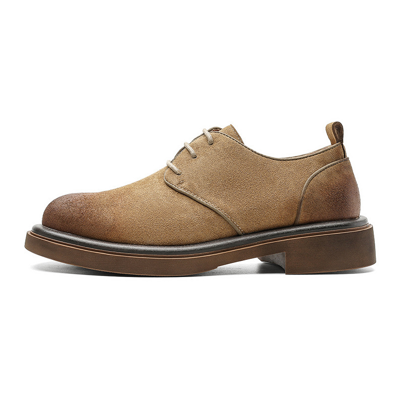 Men's Cow Suede Leather Casual Derby Shoes For Everyday Comfort_voghion.com