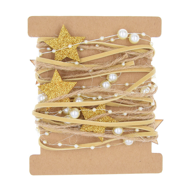 Amazon transfronterizo nuevo ramo de cinta decorativa navideña embalaje cinturón decorativo de astillas de madera en polvo tejido a mano