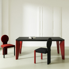 S+简约现代书桌中古侘寂风实木办公餐桌创意洽谈桌个性设计长桌子