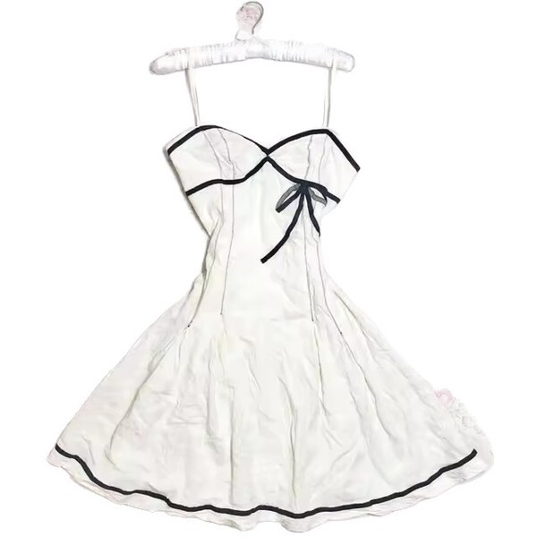 summer retro trend elegant sexy dress with bow