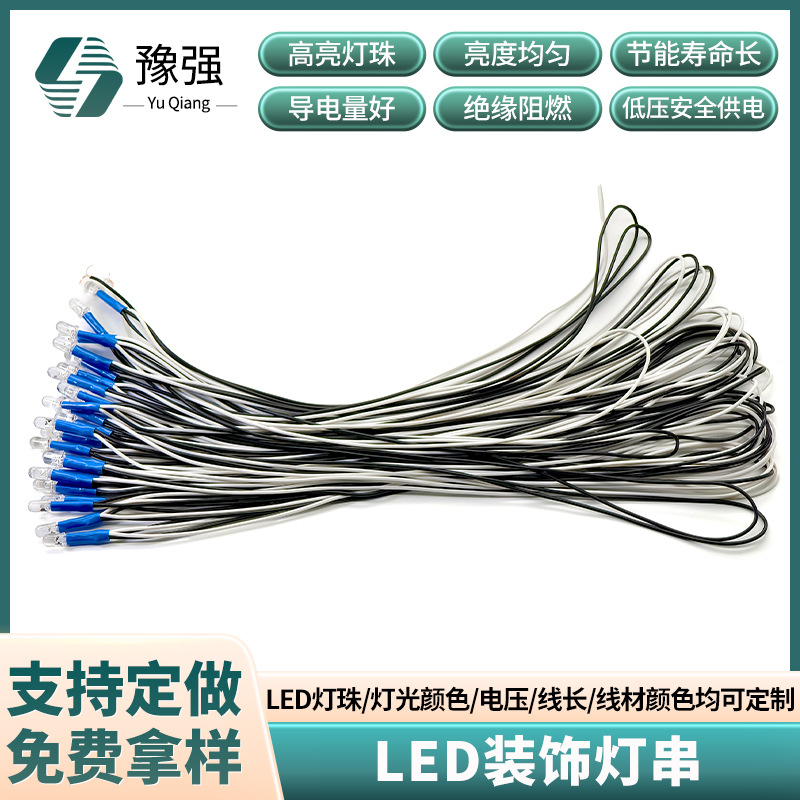 定制LED装饰灯串 室内户外节日彩灯珠DIY插电铜线闪灯LED灯串厂家