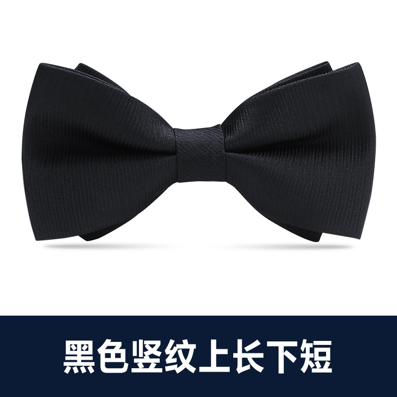 ↤↤↤검정 세로 스트라이프 언발란스 보우타이