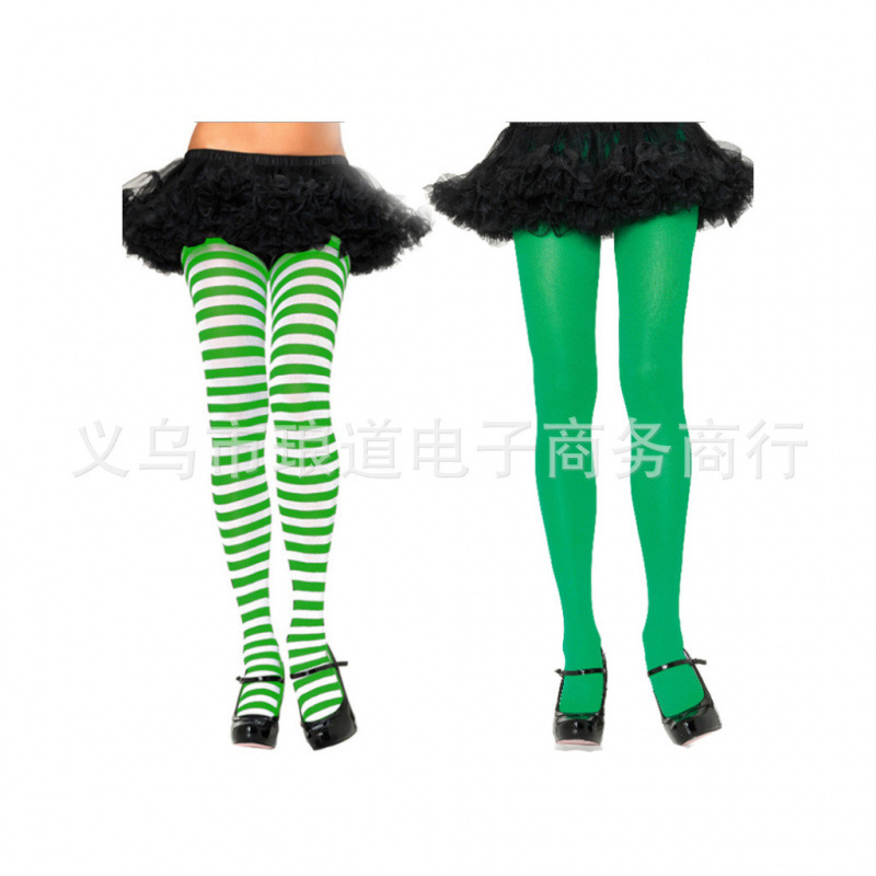 In-Stock Irish Festival White and Green Striped Tights St. Patrick's Day Green Pantyhose Socks In-Stock Irish Festival White and Green Striped Tights St. Patrick's Day Green Pantyhose Socks