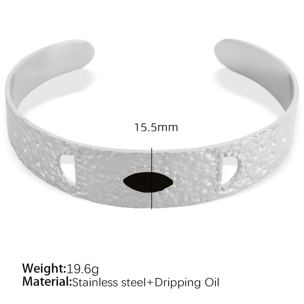 SZ147 black drop oil silver bracelet