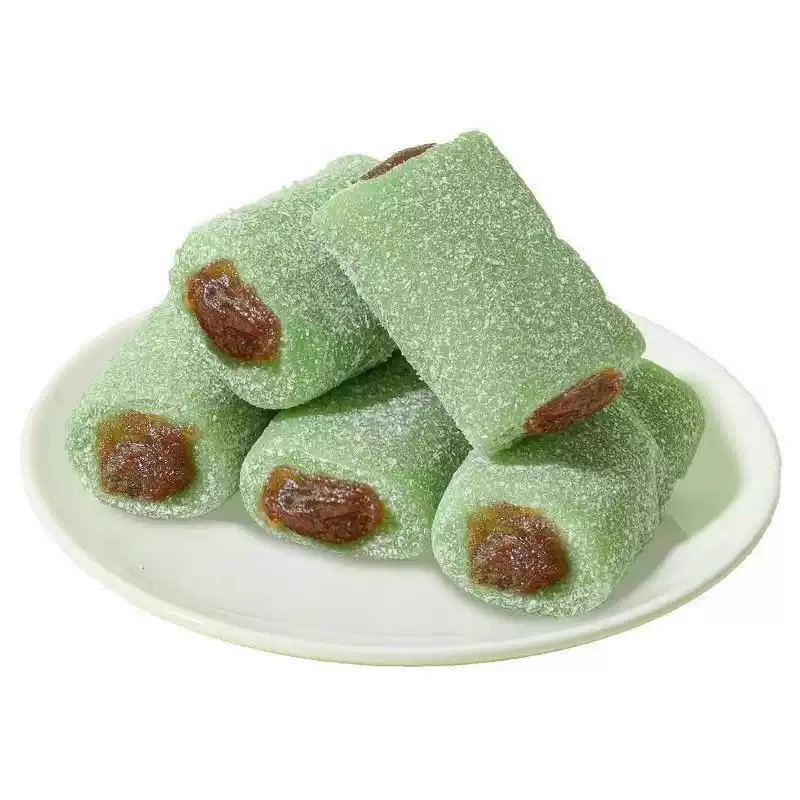 [New Product Recommendation] Lotus Leaf Red Date Red Bean Cake Longjing Flavor Mochi Red Bean Paste Filled Casual Snack Pastry