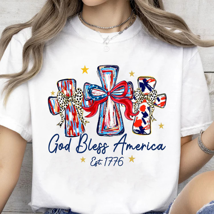 2026 New Model 250 Years of Blessing to America 1776 Commemorative Shirt, Patriotic Cross American T-shirt for July 4th