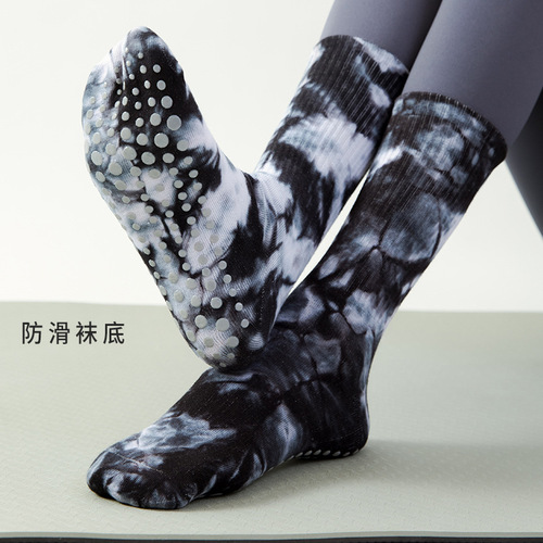 Zhai-dye women's crew sports casual yoga Pilates socks for women fitness socks anti-slip floor cotton socks for women