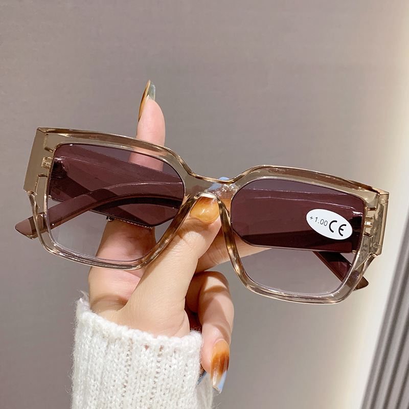 高齢者向けの新しい老眼サングラス、スクエアフレームの老眼鏡、ファッショナブルな高精細抗UVサングラス、工場直販|undefined
