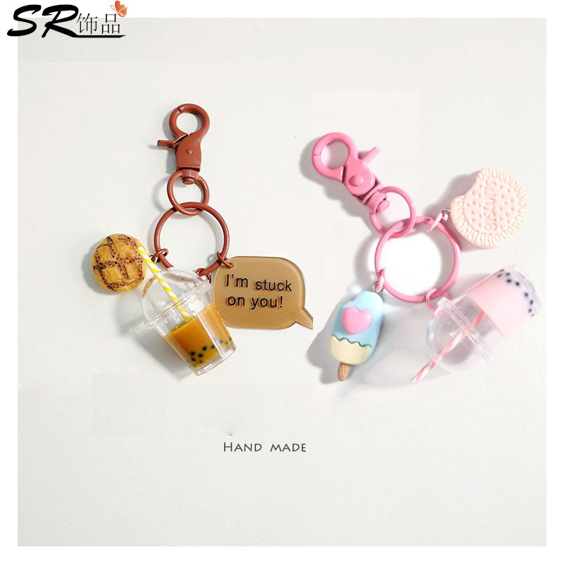 Wholesale Mini Macaron Color Ice Cream Milk Tea Accessories Creative Keychain Pendant Bag Charm Accessories Wholesale Mini Macaron Color Ice Cream Milk Tea Accessories Creative Keychain Pendant Bag Charm Accessories